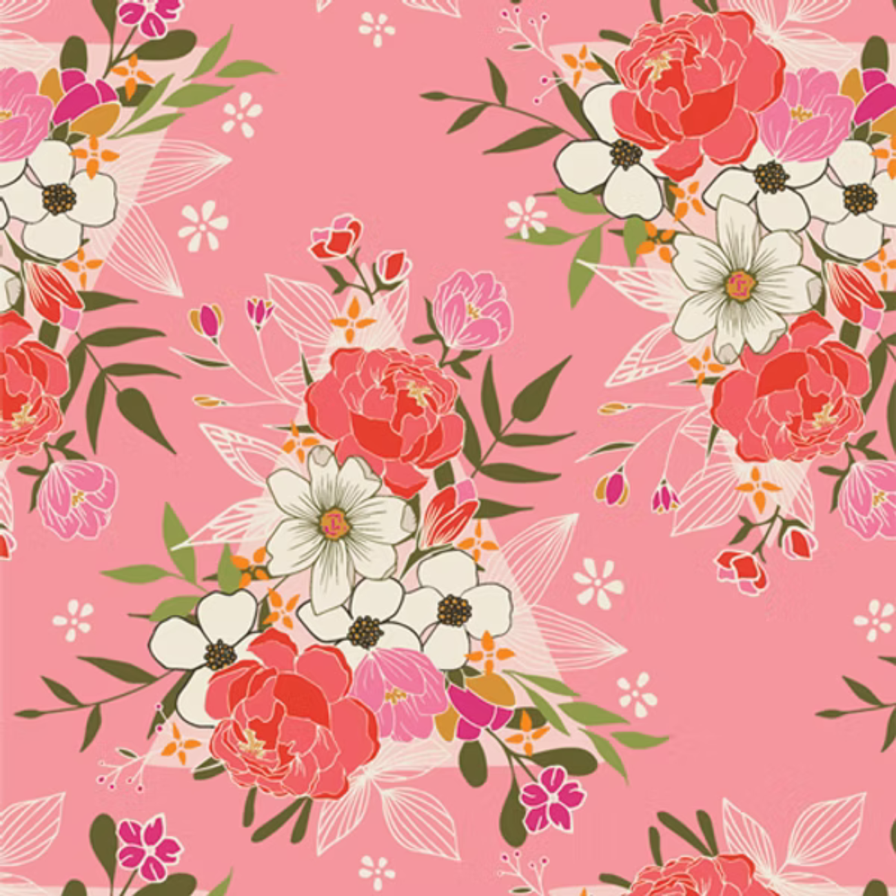 Open Heart Flowering Love Fabric by Maureen Cracknell – Art Gallery Fabrics