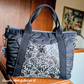 Oxbow Tote Sewing Pattern crossbody tote bag with front pocket and roomy interior. SewHungryHippie materials