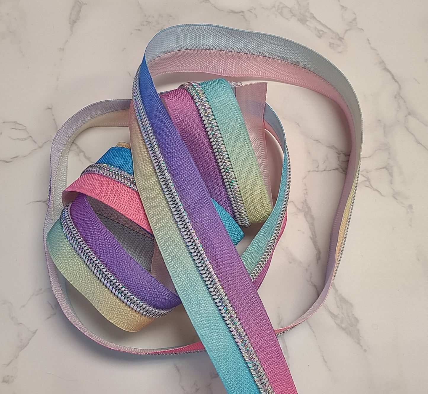 Pastel Zipper Tape with pulls