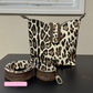 Pebbled Texture Leopard Faux Leather Roll