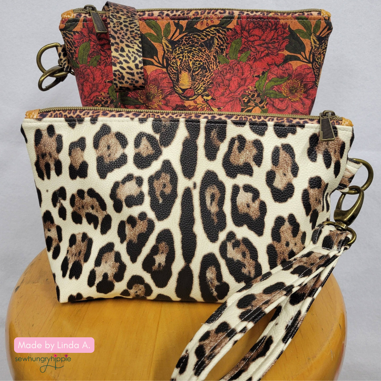 Pebbled Texture Leopard Faux Leather Roll