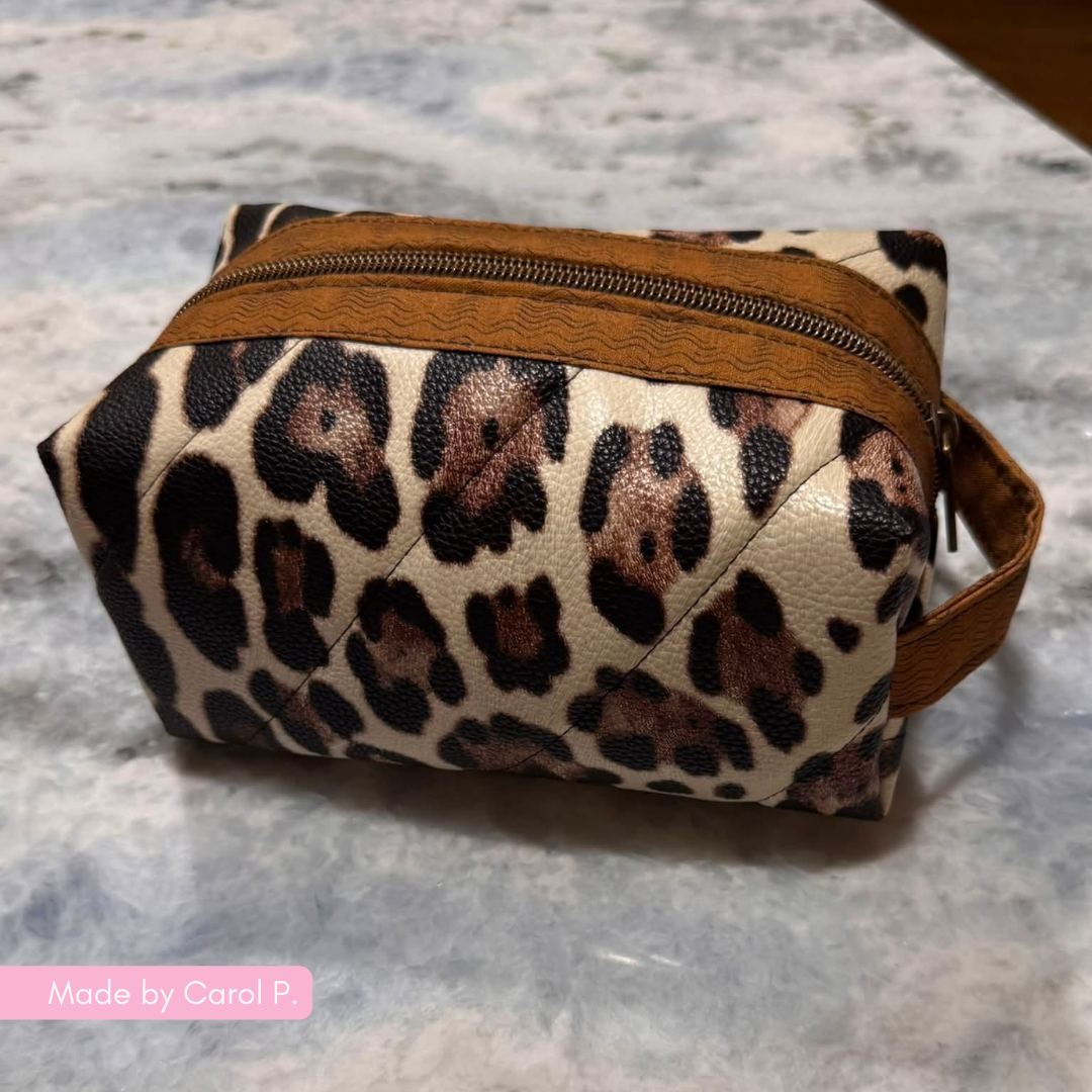 Pebbled Texture Leopard Faux Leather Roll