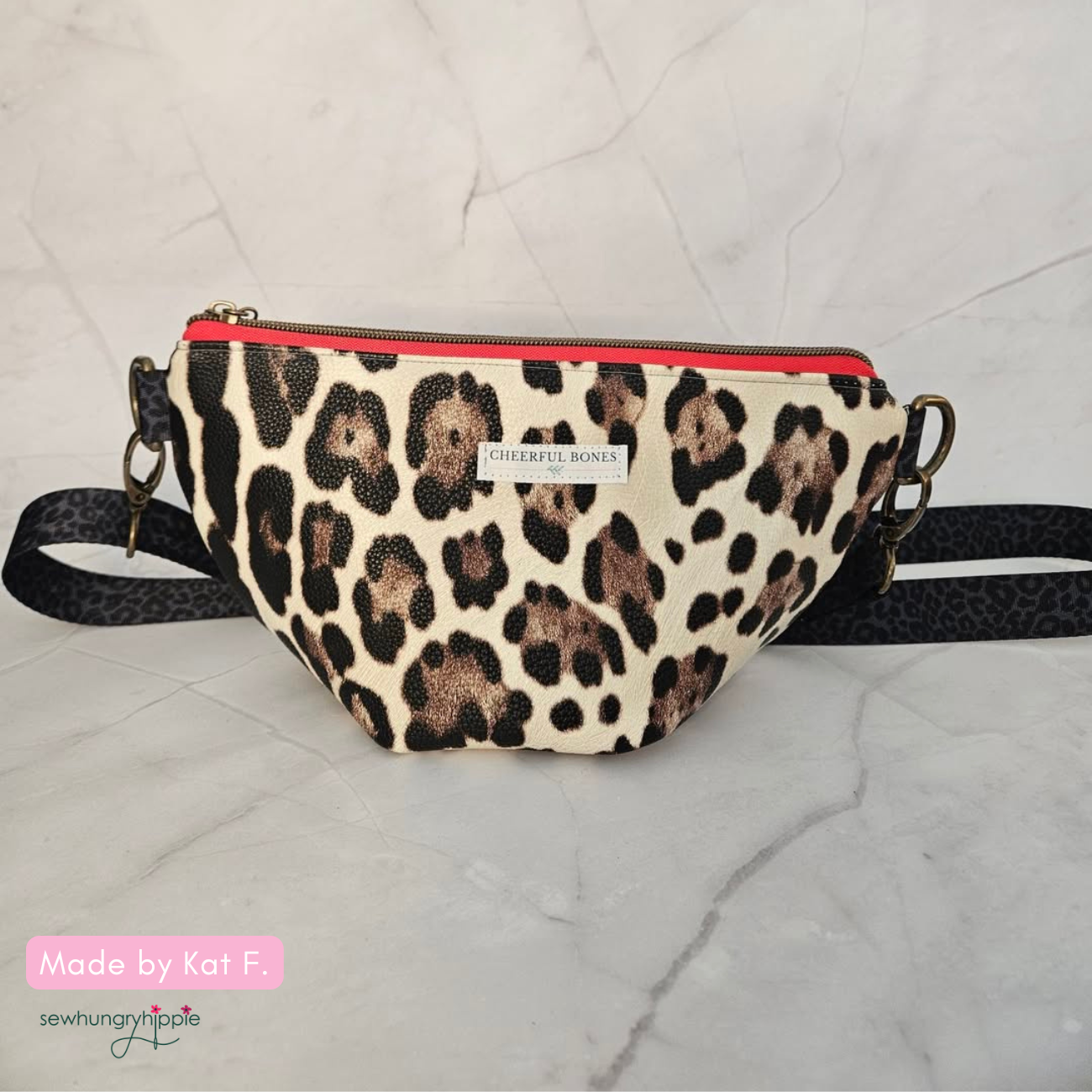 Pebbled Texture Leopard Faux Leather Roll