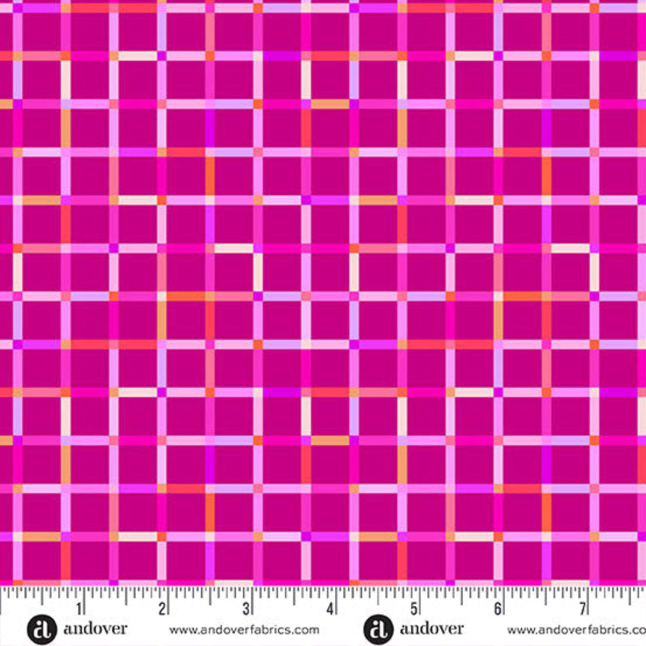 Perfect Day Piknik Plaid Pink cotton fabric by Libs Elliott modern plaid quilting fabric Andover A-10222-E pink