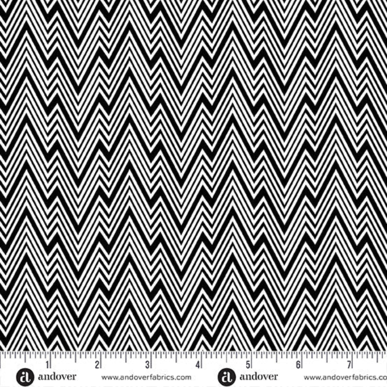 Perfect Day Zigziig Black cotton fabric by Libs Elliott zigzag geometric quilting fabric Andover A-10221-K