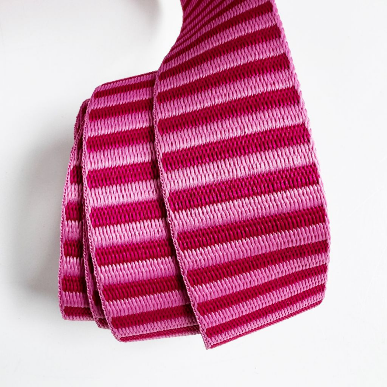 Pink Jacquard Woven Stripes Webbing – 1.5" Wide