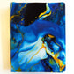 Blue & Gold Agate Pattern Canvas Fabric Panel – 36" x 58"