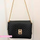 Pre-Quilted Black Chevron Vinyl for Bag Making