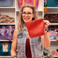 Pre-Quilted Red Chevron Vinyl for Bag Making