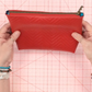 Pre-Quilted Red Chevron Vinyl for Bag Making