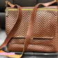 Pre-Quilted Vinyl – Dark Brown Chevron