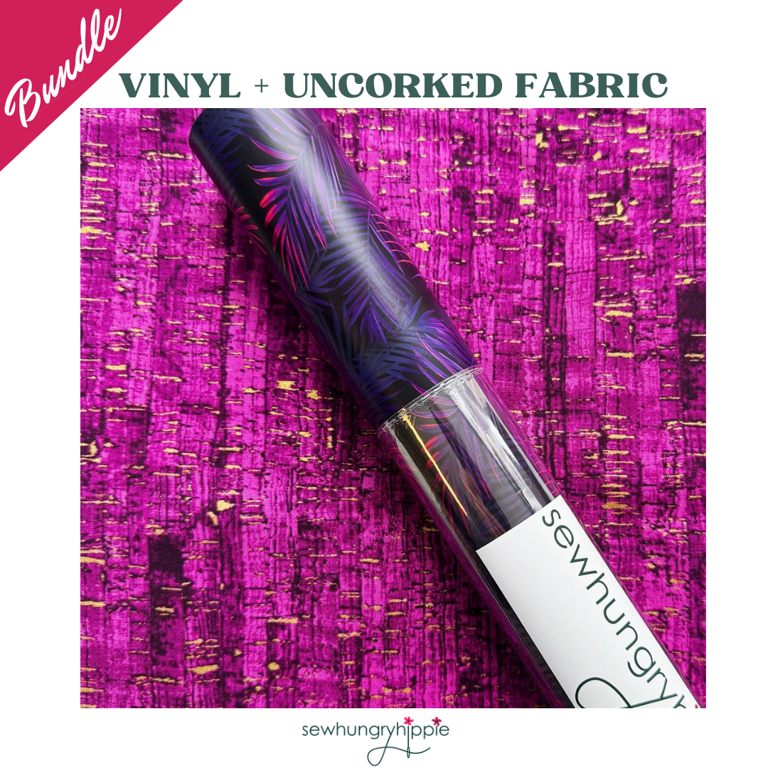 Purple Palms Vinyl and Uncorked Fabric Bundle