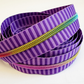 Purple Striped Jacquard Woven Zipper Tape – #5 Nylon Continuous Zipper 3 Yards | Rainbow Iridescent Teeth