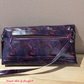 Purple Palms Vinyl Fabric with Tropical Palm Leaf Print for Bag Making
