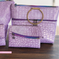 Mystic Croc Purple Faux Leather Vinyl - SewHungryHippie Bag Making Material