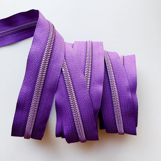 Purple & Purple Zipper Tape – 3 Yards