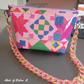 zipper pouch made with quilt block print clear TPU vinyl for sewing storage