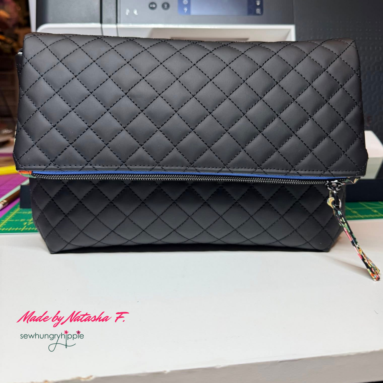 Quilted Vinyl Black - Pre-Quilted Fabric for Bags