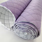 Lavender quilted vinyl material with padded texture for handbags, purses, and accessories