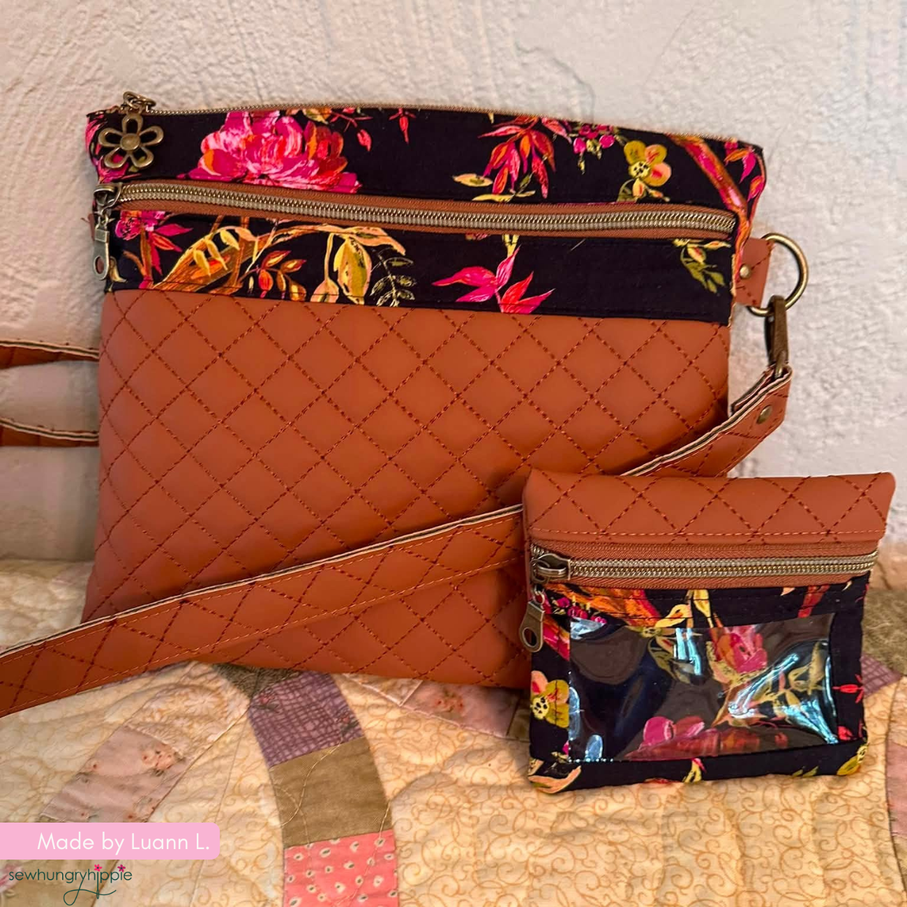 Quilted Vinyl Light Brown - Cinnamon Pre-Quilted Fabric for Bags