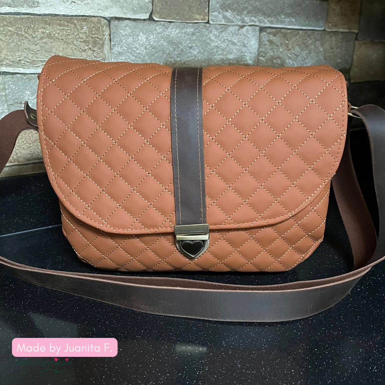 Quilted Vinyl Light Brown - Cinnamon Pre-Quilted Fabric for Bags