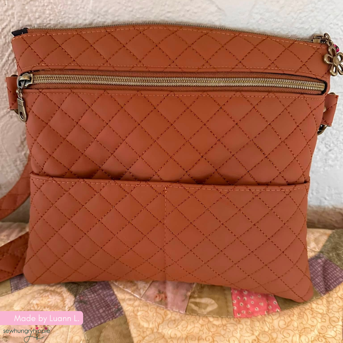 Quilted Vinyl Light Brown - Cinnamon Pre-Quilted Fabric for Bags