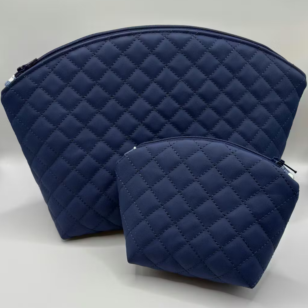 Premium Pre-Quilted Navy Blue Vinyl for Bag Making