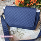 Quilted Vinyl Navy Blue