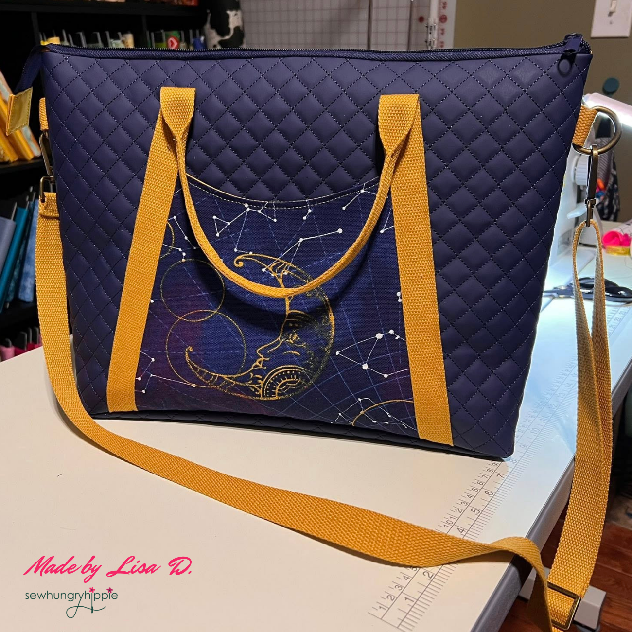 Quilted Vinyl Navy Blue