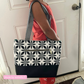 Quilty Black & White Canvas Fabric | Geometric Print for Bag Making