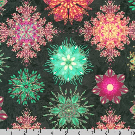 Calixta Large Floral Charcoal 1 YARD