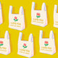 Ruby Star Society Have A Nice Day fabric RS0117-12 yellow vintage shopping bag print from Sparkle Mart collection