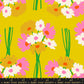 Ruby Star Society Flower Dept cotton fabric RS0118-13 yellow retro floral print from Sparkle Mart collection