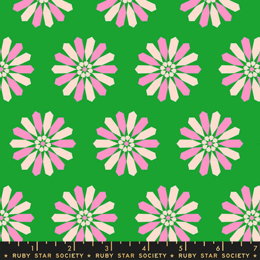 Deep verdant green floral quilting cotton fabric from Sparkle Mart by Melody Miller