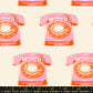 Ruby Star Society Telephones fabric RS0121-11 natural retro phone print from Sparkle Mart collection Cream color natural beige