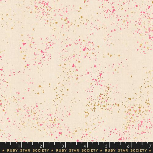 ruby star society speckled metallic neon pink cotton fabric rs5027 16m by rashida coleman hale