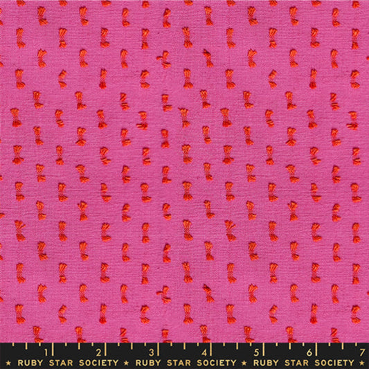Pink textured woven cotton fabric from Warp and Weft Mystic Fable collection by Ruby Star Society