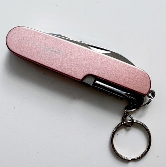 Pink SHH utility knife with keyring