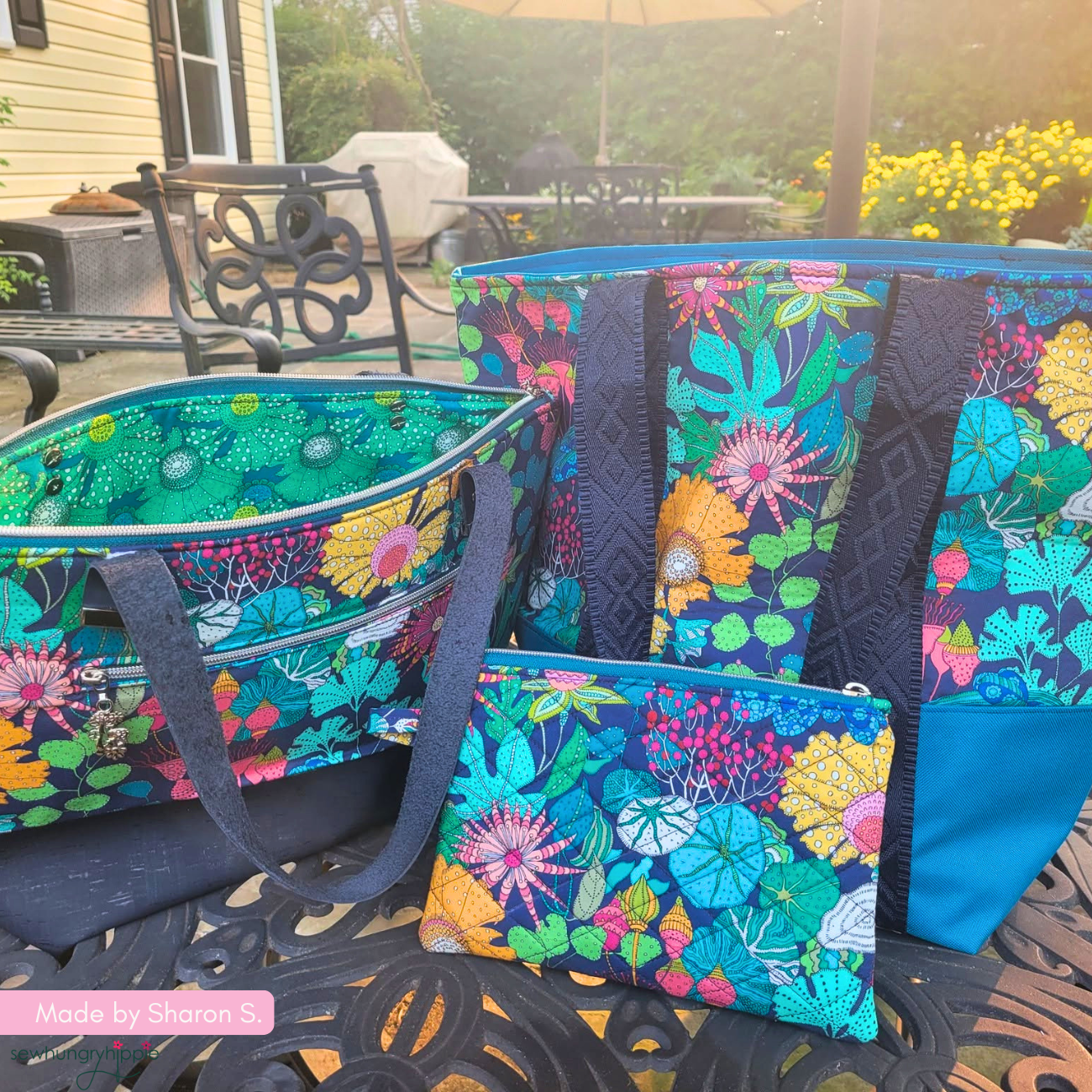 Peony Park Navy– Sunshine Collection by Sally Kelly for Windham Fabrics