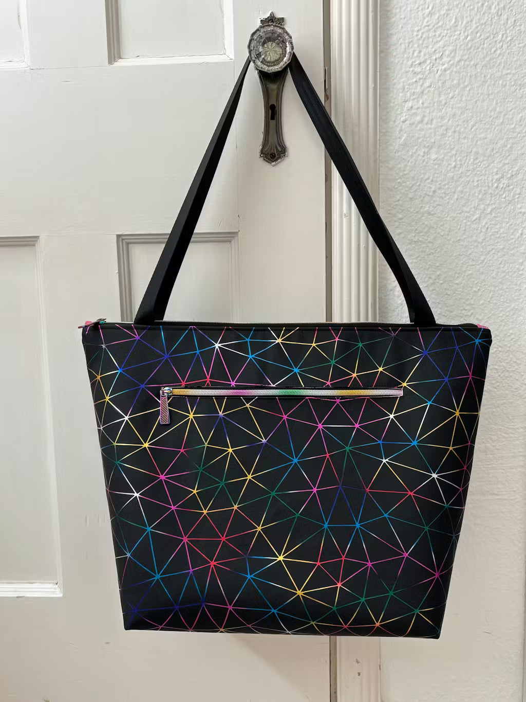 Rainbow Geometric Black Vinyl for Bag Making