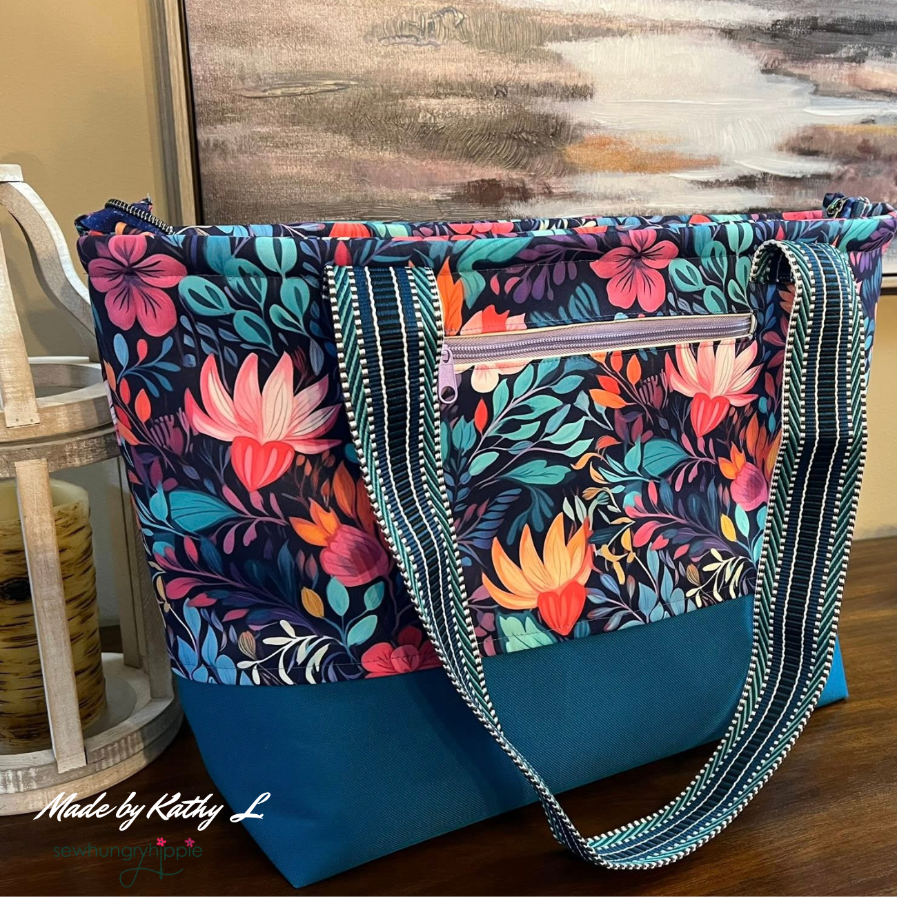 Santorini Tote recessed zipper PDF pattern add-on