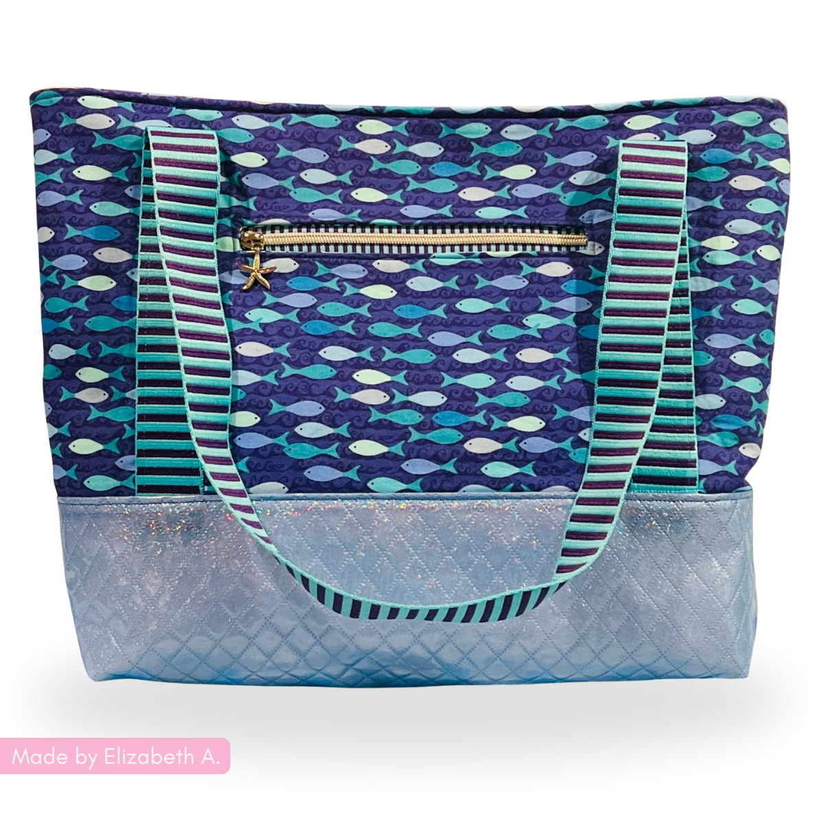 Blue & Teal Purple Jacquard Woven Stripes Webbing – 1.5" Wide