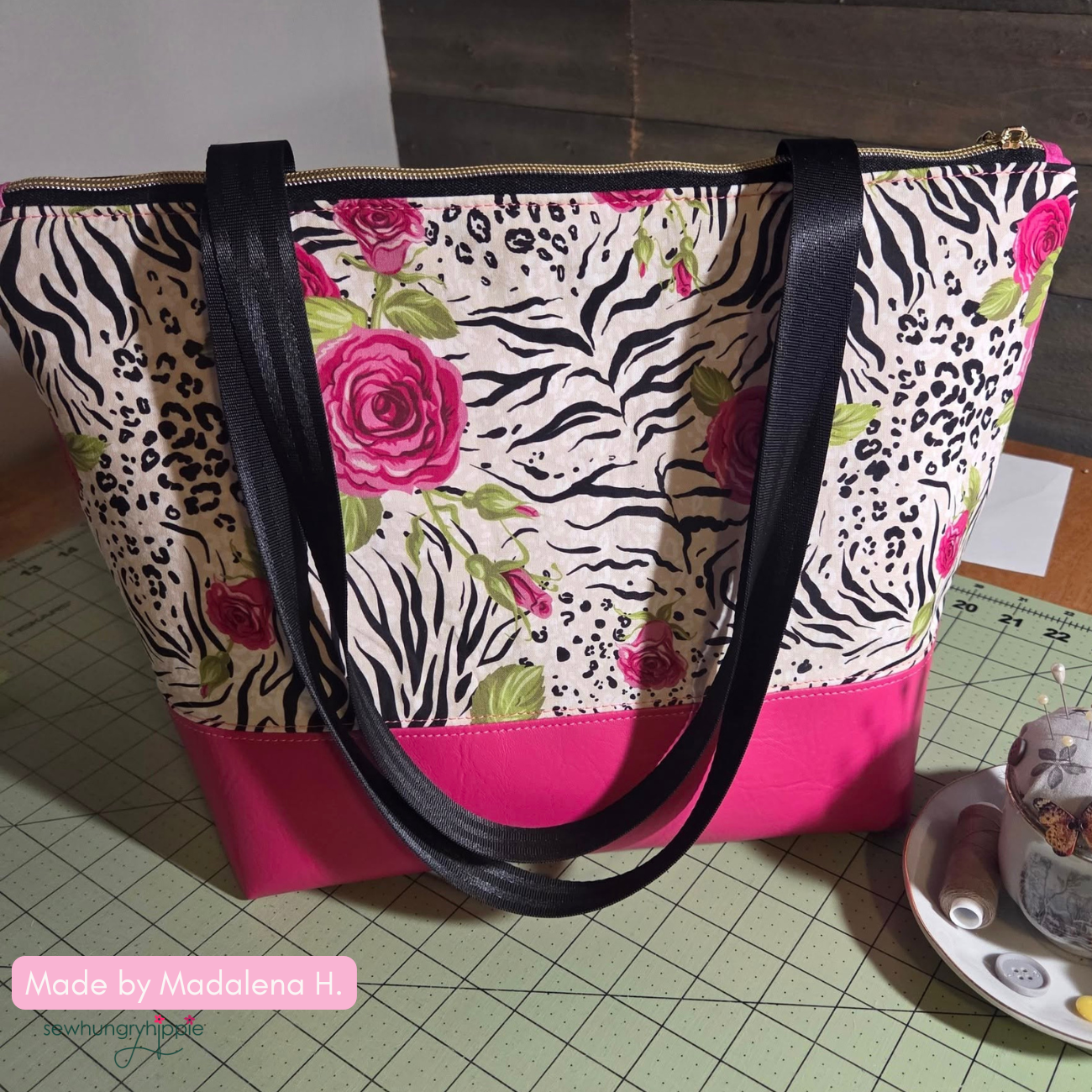 Roses and Animal print fabric