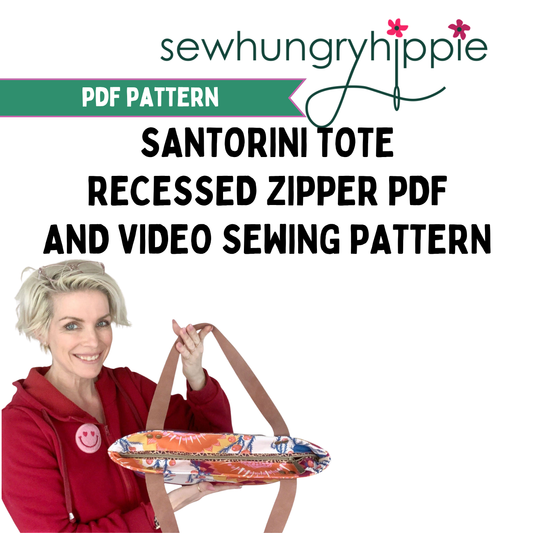 Santorini Tote recessed zipper PDF pattern add-on