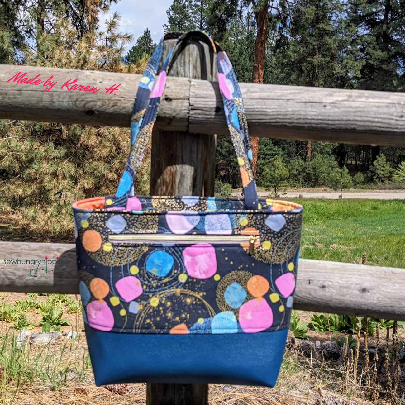 Santorini Tote recessed zipper PDF pattern add-on