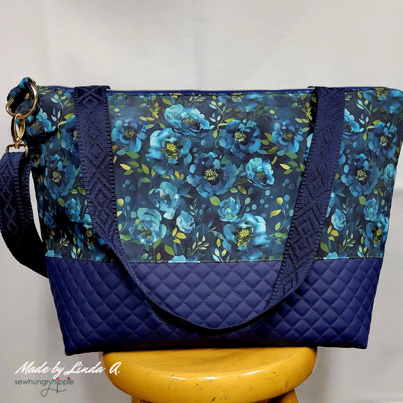 Quilted Vinyl Navy Blue