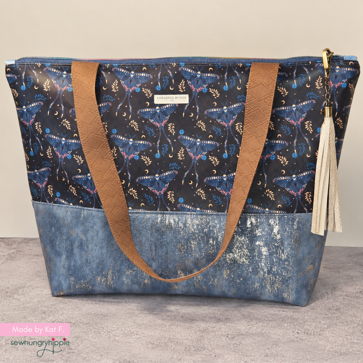 Denim Blue Vinyl with Gold Accents