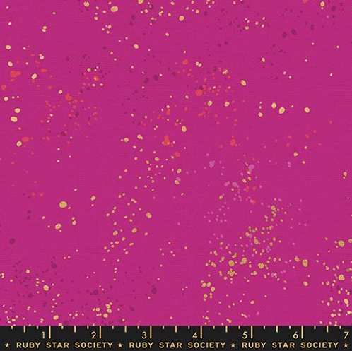 Ruby Star Speckled Canvas Linen Metallic Berry