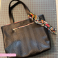 Pre-Quilted Black Chevron Vinyl for Bag Making