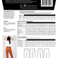 Back of a pants pattern package with measurements and fabric requirements.